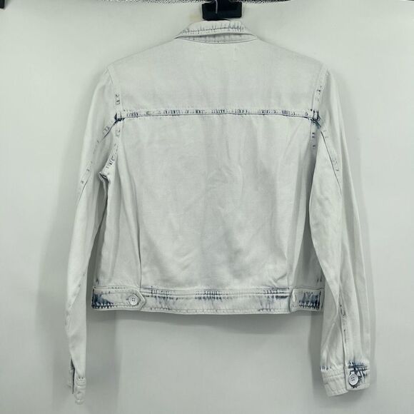 Cloth & Stone Light Blue Chambray Acid Wash Button Up Denim Jacket Small - Picture 6 of 6